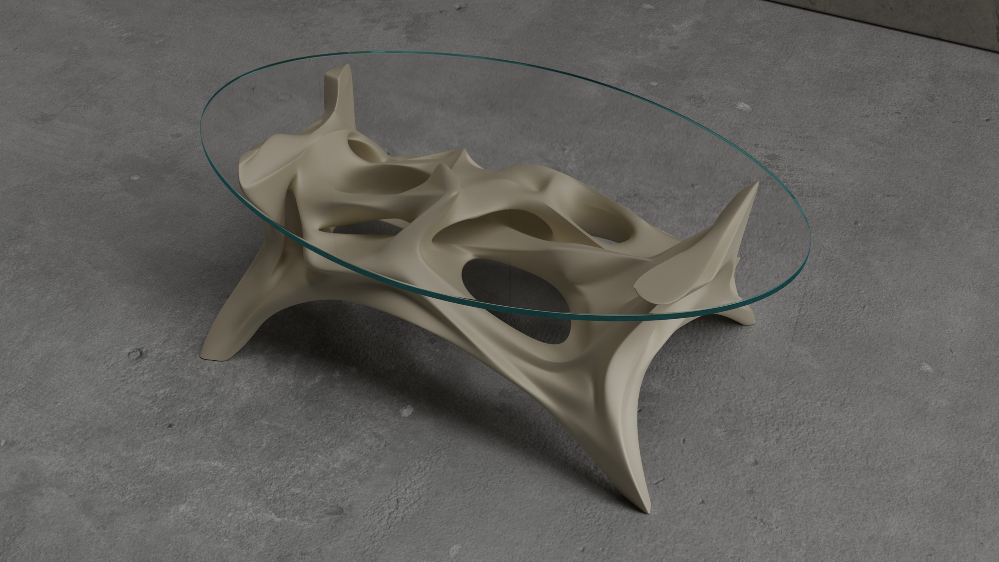 Stratum, The base carrying its glass top
